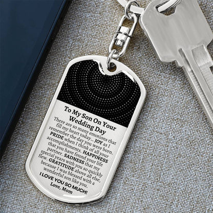 Groom Gift from Mom, To My Son on his Wedding Day, Son Wedding Gift, Personalized Dog Tag, Wedding Day Gift for Son, Gift from Mom