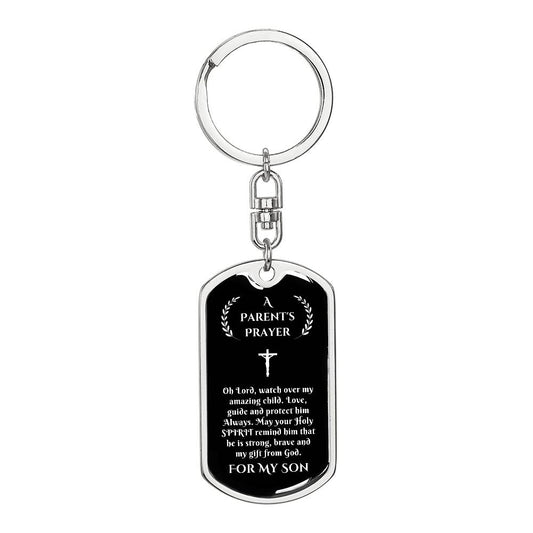 A Parent's Prayer for My Son, Small Gift for Son from Mother, Mother to Son Gift, Fathers to Son Gift, Prayer, Prayer Key Chain for Son, Birthday, Graduation