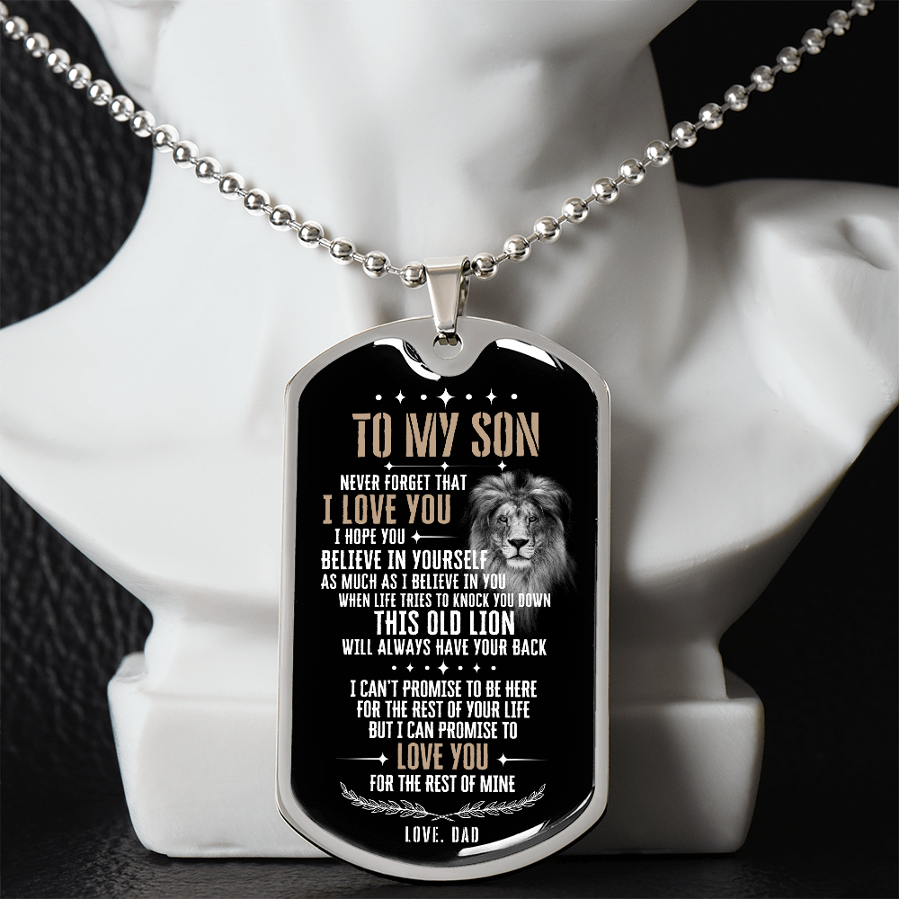 To My Son Gifts, Dad to Son Gifts Ideas, Son Birthday Gifts, Son Graduation Gifts, Personalized Chain Necklace for Son