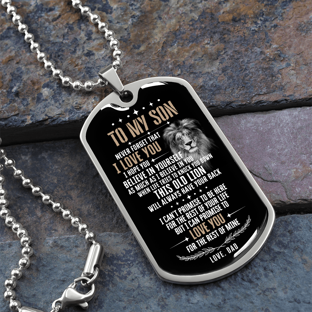 To My Son Gifts, Dad to Son Gifts Ideas, Son Birthday Gifts, Son Graduation Gifts, Personalized Chain Necklace for Son