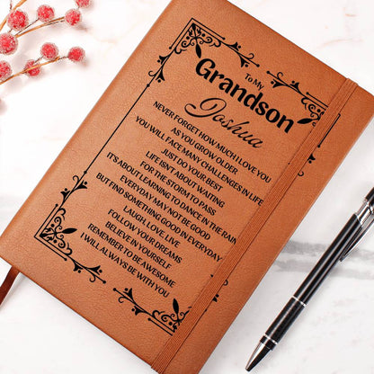 Personalized Grandson Journal Gifts, Custom Journal, Grandson Birthday Gifts, Graduation Gifts, Unique Grandson Gifts