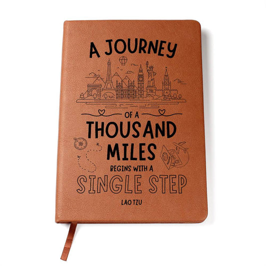 Travel Journal, A journey of a thousand miles begins with a single step Lao Tzu Quote Journal, Travel Diary, Travel gifts