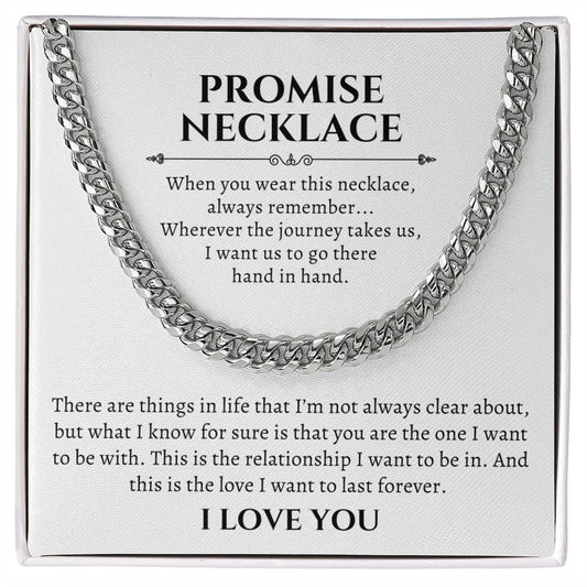 Promise Necklace For Him, Promise Jewelry For Him, Gifts For Boyfriend, Boyfriend Necklace, Valentines Day, 1 Year Anniversary Gifts for Him