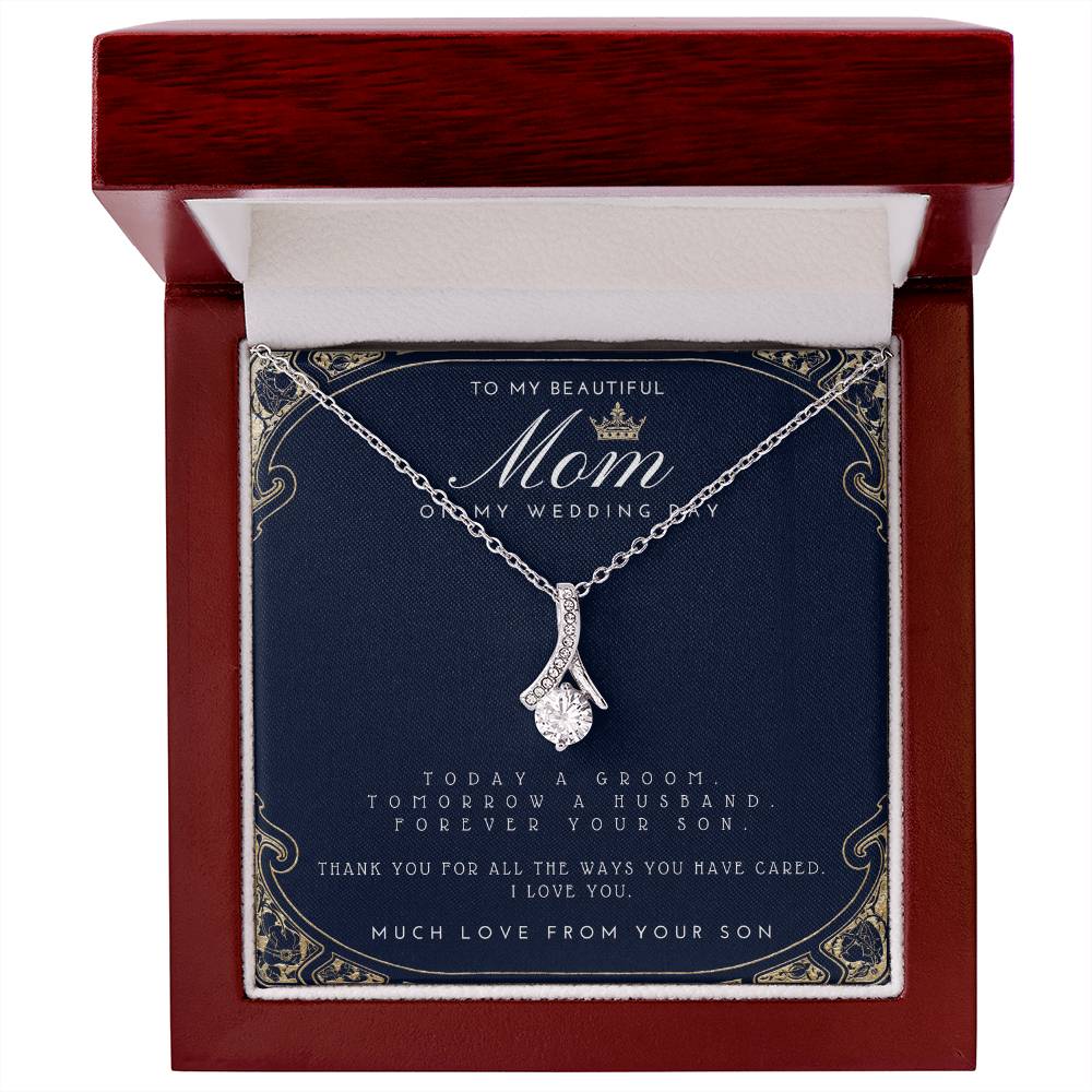 Mother of the Groom Gift from Son, Mom Wedding Gift from Son, Wedding gift from Groom to Mom Necklace gift for mom, Wedding Gift from Son