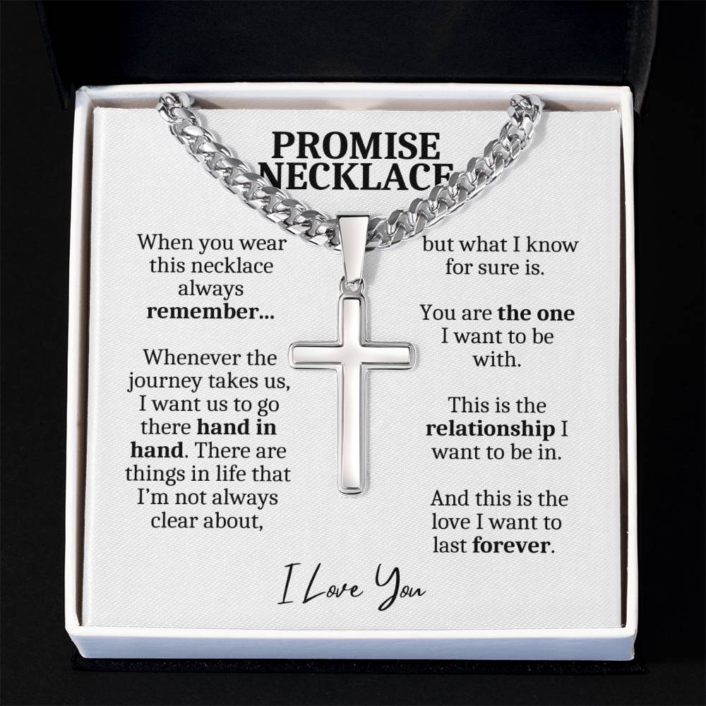 Promise Necklace For Him, Promise Jewelry For Him, Gifts For Boyfriend, Boyfriend Necklace, Valentines Day, 1 Year Anniversary Gifts for Boyfriend