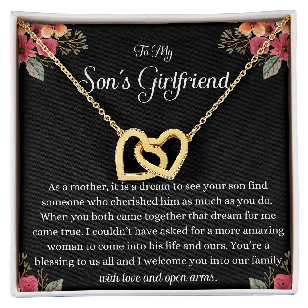 Meaningful Gift for Son's Girlfriend - Best Birthday & Christmas Gift - Jewelry Gift Box Included - Interlocking Necklace