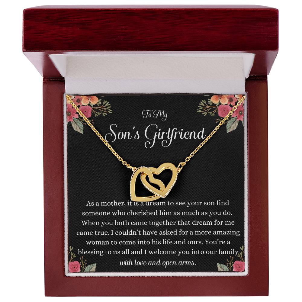 Meaningful Gift for Son's Girlfriend - Best Birthday & Christmas Gift - Jewelry Gift Box Included - Interlocking Necklace