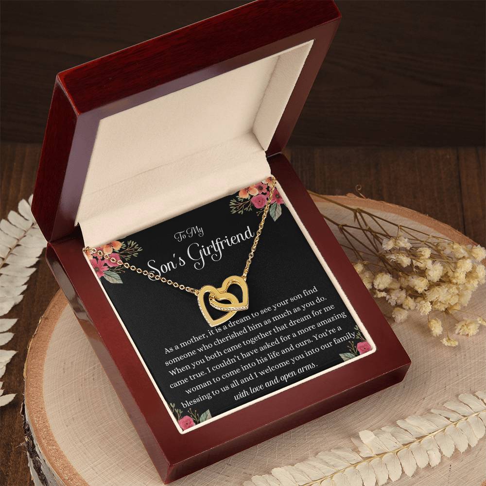 Meaningful Gift for Son's Girlfriend - Best Birthday & Christmas Gift - Jewelry Gift Box Included - Interlocking Necklace