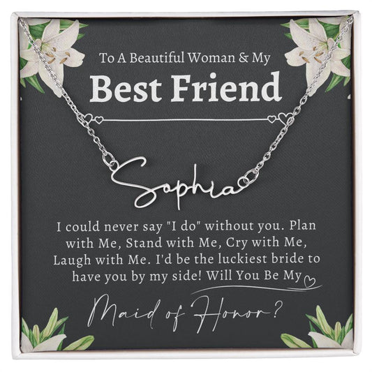 Personalized Maid of Honor Proposal Necklace, Will You Be My Maid of Honor, Maid of Honor Jewelry, I can't say I do without you