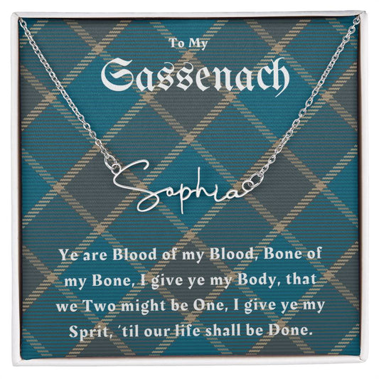 To My Sassenach, Outlander Gift For Wife, Outlander Charm, Outlander Necklace, Outlander Gift, Outlander Gift Box, Outlander Jewelry