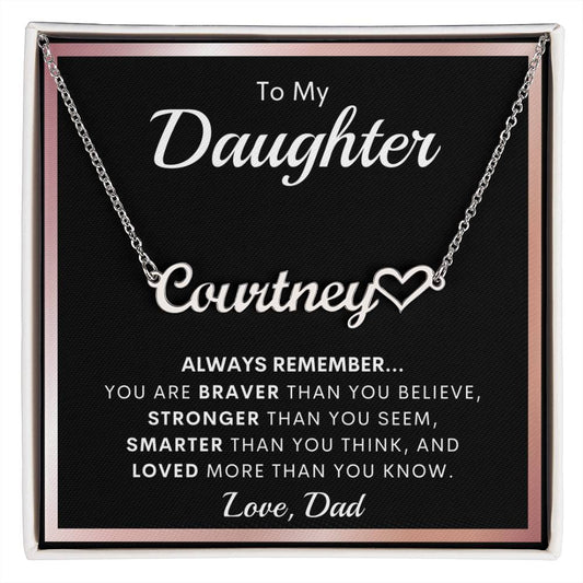 Custom Daughter Name Necklace, Dad to Daughter Gifts Ideas, Daughter Birthday Gifts, Thoughtful Gift for Daughter Graduation