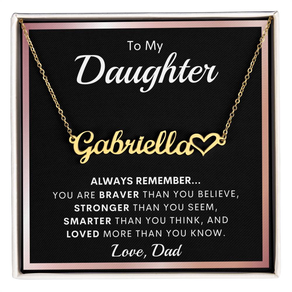 Custom Daughter Name Necklace, Dad to Daughter Gifts Ideas, Daughter Birthday Gifts, Thoughtful Gift for Daughter Graduation