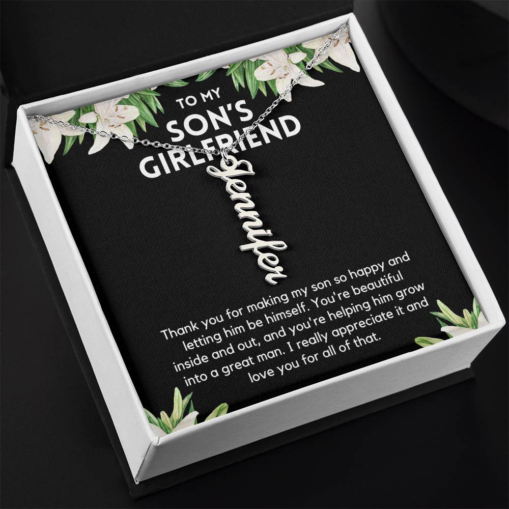 Personalized Son's Girlfriend Necklace - Perfect Gift Ideas for Christmas, Birthdays, Valentines