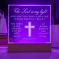 Inspiration Gift for him, Bible Gift, Bible Verse, Psalms 27:1, Bible LED Light