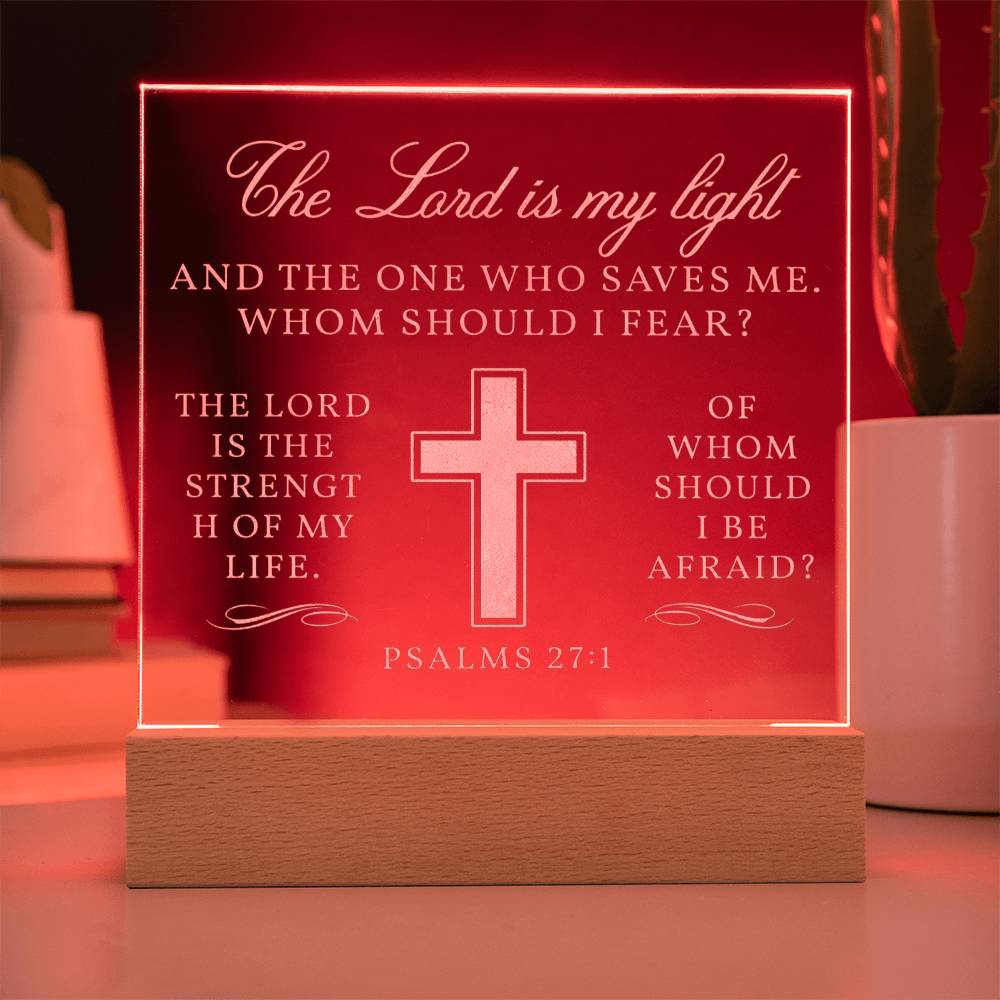 Inspiration Gift for him, Bible Gift, Bible Verse, Psalms 27:1, Bible LED Light