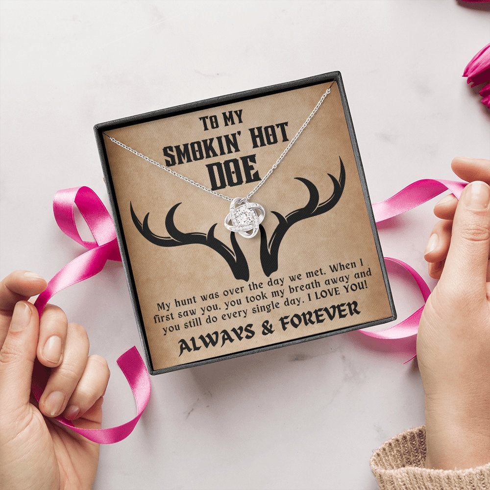 To My Smokin Hot Doe Necklace Gift for Wife, Valentine&#39;s Day Gift for Wife, Anniversary Gift for Wife, Soulmate Gift, Hunter Gift for Wife