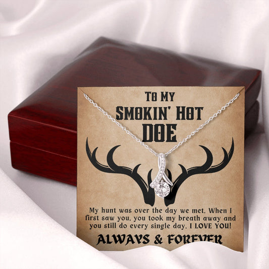 To My Smokin Hot Doe Necklace Gift for Wife, Valentine&#39;s Day Gift for Wife, Anniversary Gift for Wife