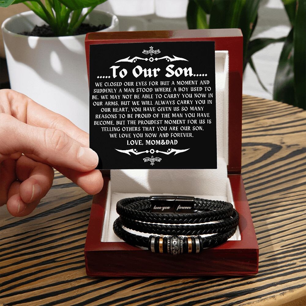 To Our Son, Birthday Gifts for Son, Meaningful Gifts for Son, Mom & Dad to Son Gift, Sentimental Son Bracelet Gifts, Christmas Gifts Ideas