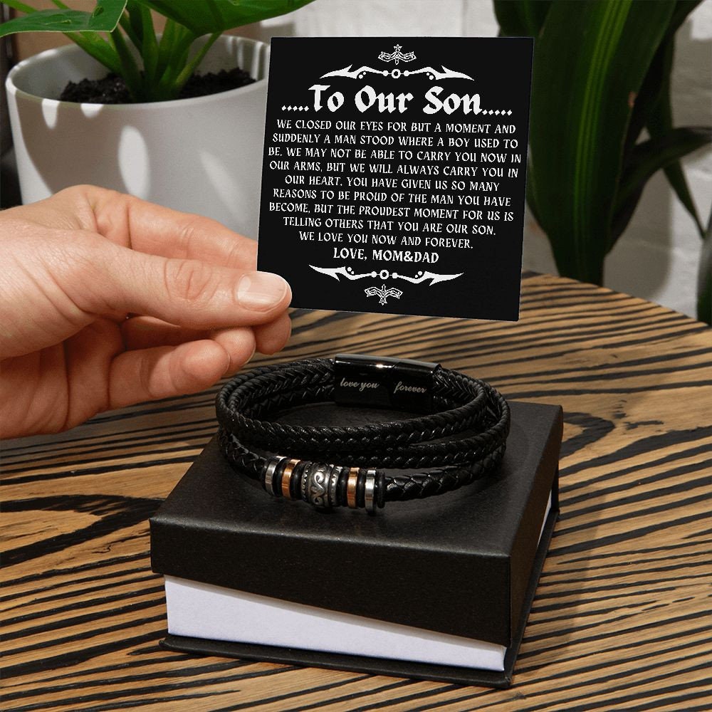 To Our Son, Birthday Gifts for Son, Meaningful Gifts for Son, Mom & Dad to Son Gift, Sentimental Son Bracelet Gifts, Christmas Gifts Ideas