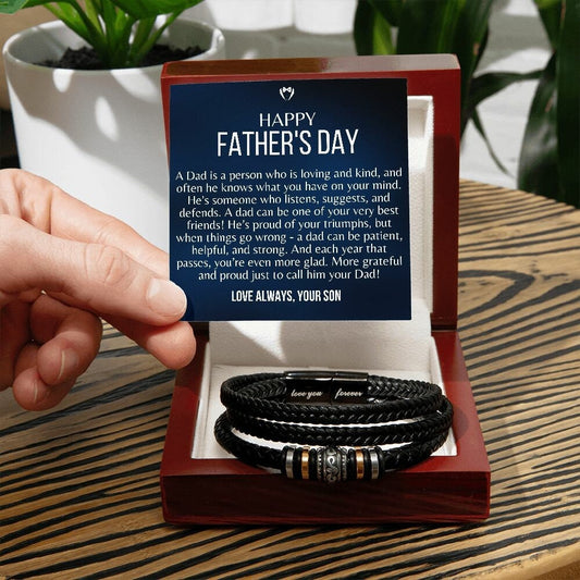 Meaningful Dad Fathers Day Gifts, Leather Bracelet, Best Fathers Day Gifts for Dad from Son, Dad Fathers Day Present, Son to Dad Gifts Ideas