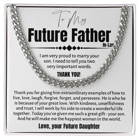 Future Father In Law Necklace, Father In Law Gift Wedding, Gift for Father In Law on Wedding Day, Father of the Groom Gift from Bride