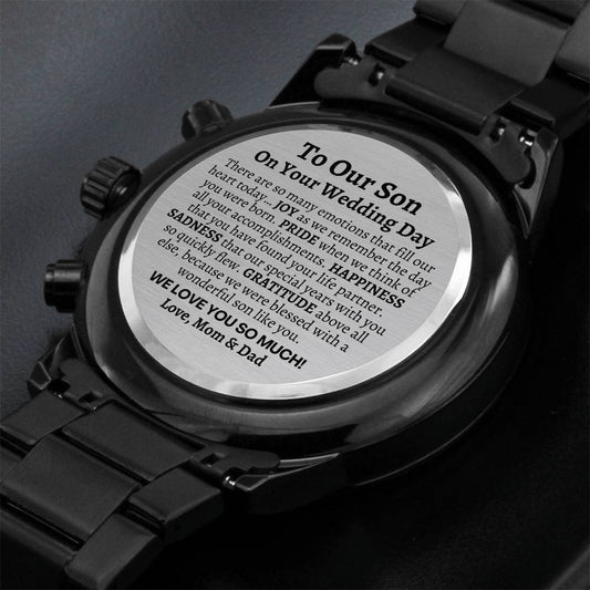 Groom Gift from Parents, To Our Son on his Wedding Day, Son Wedding Gift, Engraved Watch, Wedding Day Gift for Son, Gift from Mom Dad