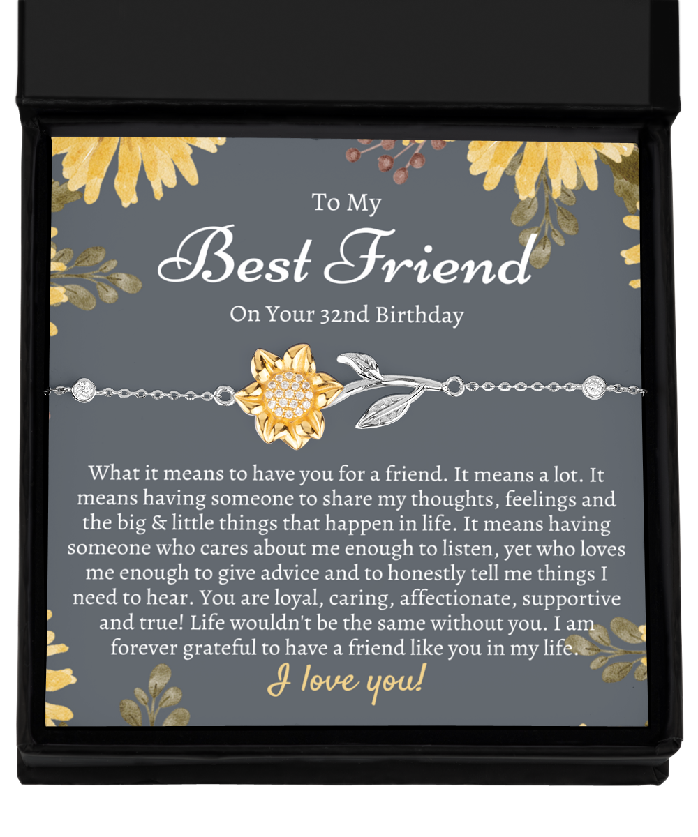 Gift For Best Friend's 32nd Birthday, 32nd Birthday Gift For Her, Meaningful Best Friend 32nd Birthday Bracelet, Unique Gifts 32nd Birthday