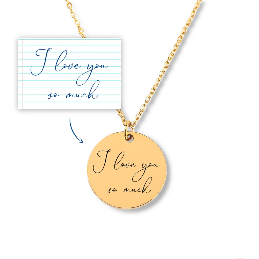 Best Mothers Day Gift from Daughter, Mothers Day Gift from Son, Handwritten Message Necklace