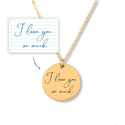 Best Mothers Day Gift from Daughter, Mothers Day Gift from Son, Handwritten Message Necklace