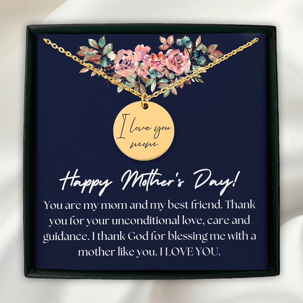 Best Mothers Day Gift from Daughter, Mothers Day Gift from Son, Handwritten Message Necklace