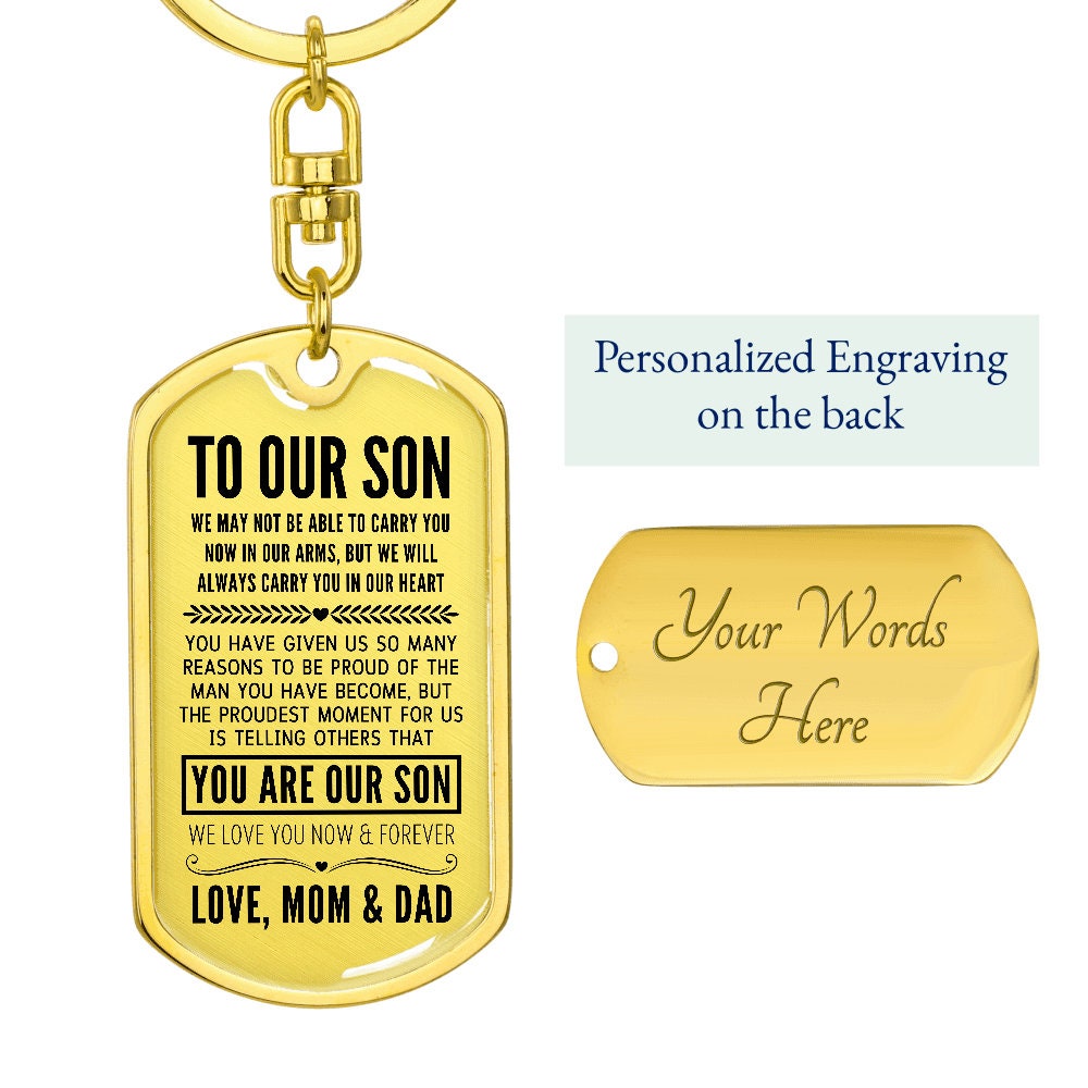 To Our Son, I Closed My Eyes For A Moment, Gift From Mom & Dad Custom Key Chain, Anniversary, Birthday, Graduation Gift