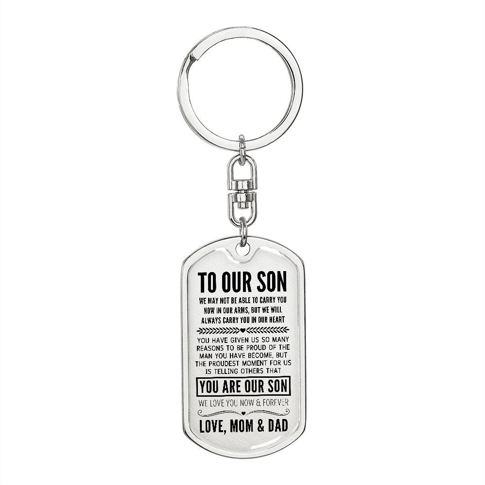 To Our Son, I Closed My Eyes For A Moment, Gift From Mom & Dad Custom Key Chain, Anniversary, Birthday, Graduation Gift