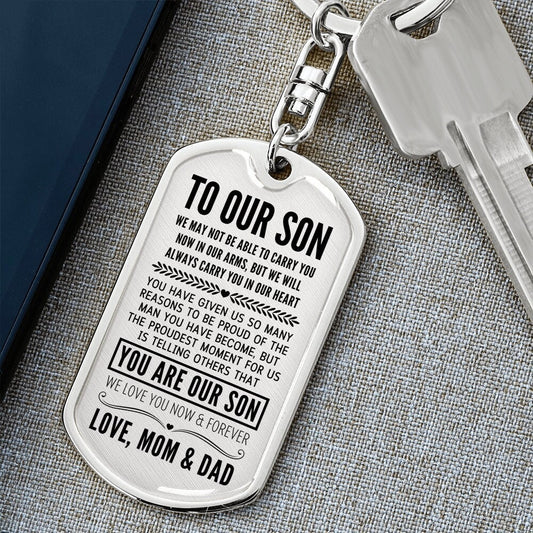 To Our Son, I Closed My Eyes For A Moment, Gift From Mom & Dad Custom Key Chain, Anniversary, Birthday, Graduation Gift