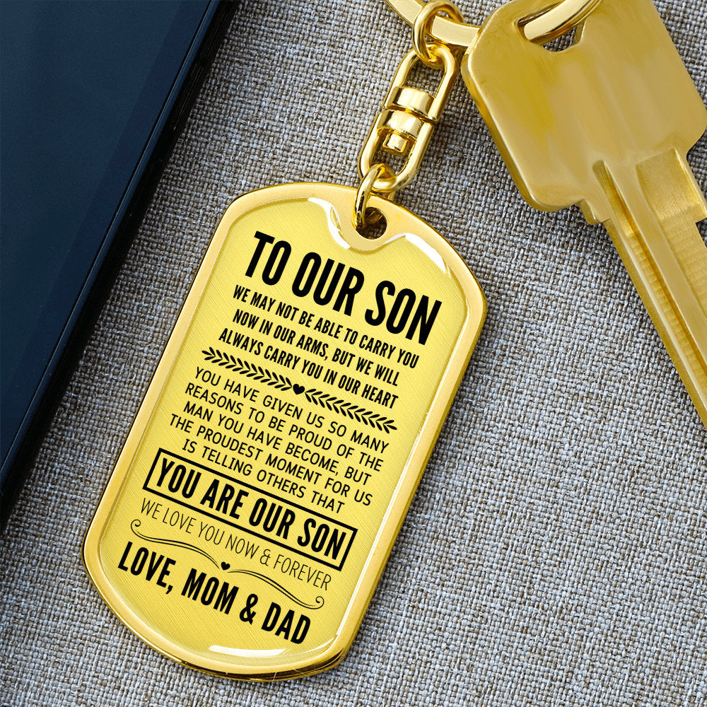 To Our Son, I Closed My Eyes For A Moment, Gift From Mom & Dad Custom Key Chain, Anniversary, Birthday, Graduation Gift