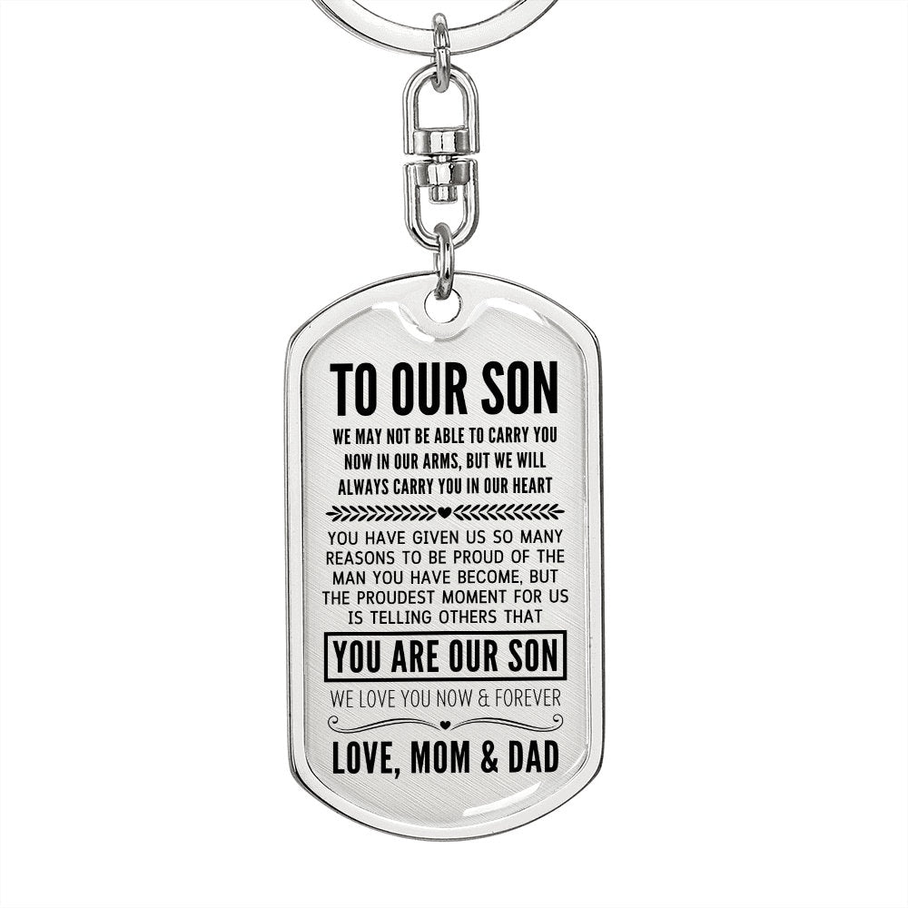 To Our Son, I Closed My Eyes For A Moment, Gift From Mom & Dad Custom Key Chain, Anniversary, Birthday, Graduation Gift