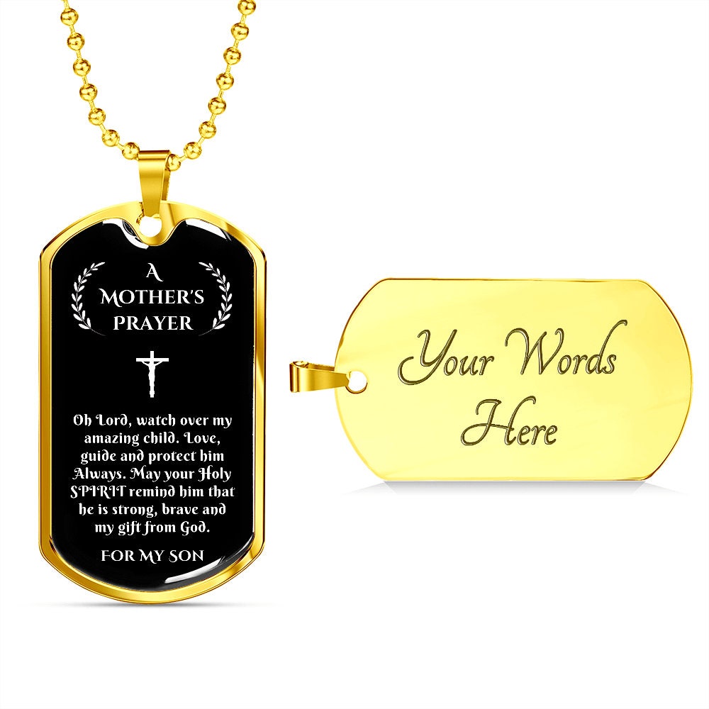 Prayer for My Son, Son Gift from Mother, Mother to Son Gift, A Mother's Prayer, Prayer Necklace Gift for Son, Birthday, Graduation