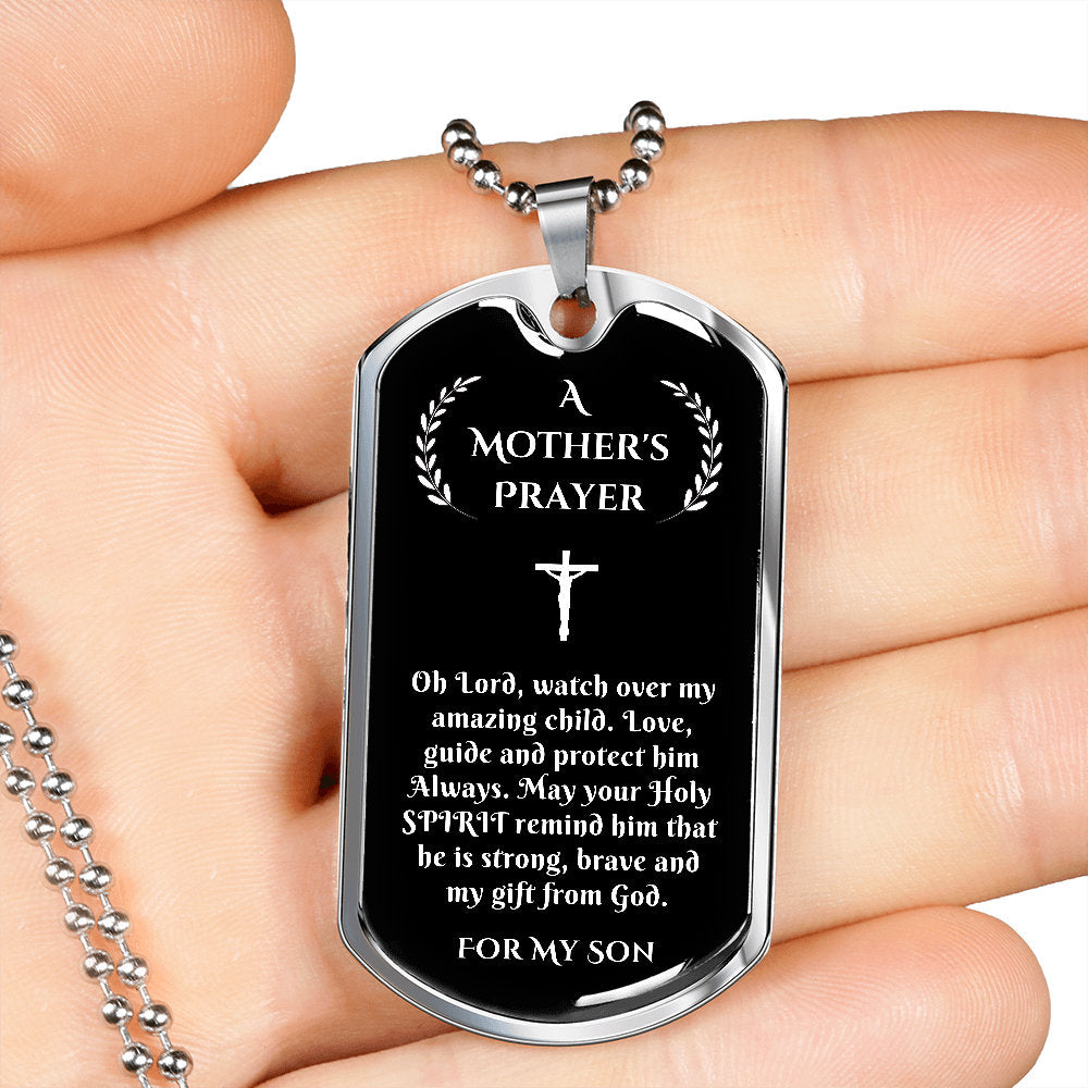 Prayer for My Son, Son Gift from Mother, Mother to Son Gift, A Mother's Prayer, Prayer Necklace Gift for Son, Birthday, Graduation