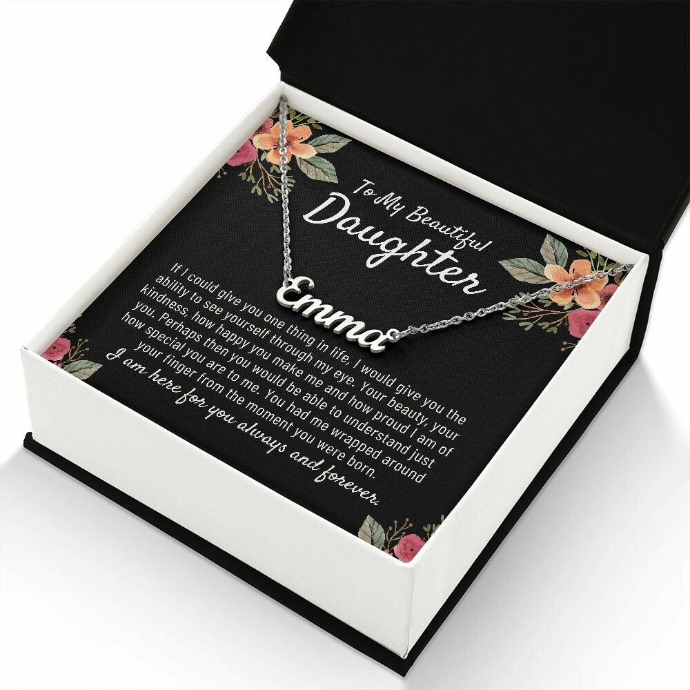 Daughter Gift, Daughter Name Necklace, Gift from Mom Dad, Daughter Birthday Gifts, Christmas Gifts for Daughter, Daughter Gifts Ideas