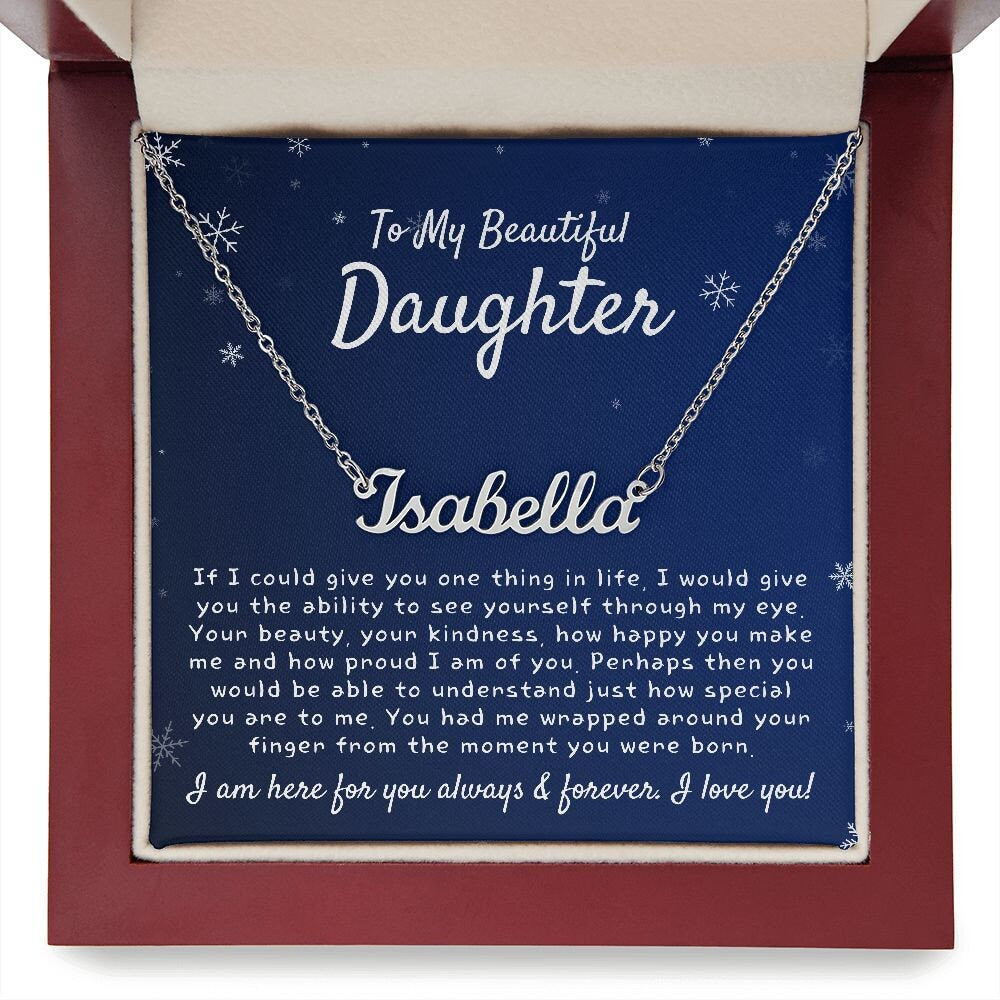 Daughter Gift, Daughter Name Necklace, Gift from Mom Dad, Daughter Birthday Gifts, Christmas Gifts for Daughter, Dad to Daughter Gifts Ideas