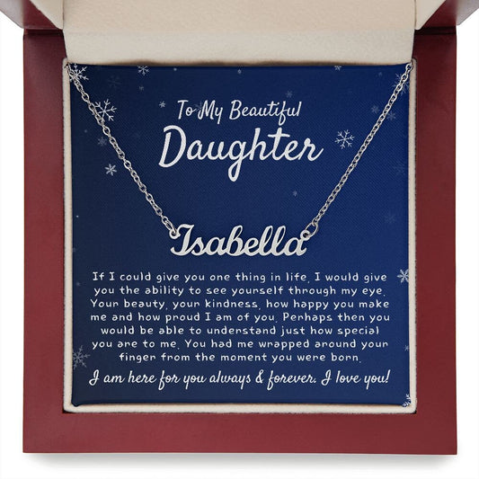 Daughter Gift, Daughter Name Necklace, Gift from Mom Dad, Daughter Birthday Gifts, Christmas Gifts for Daughter, Dad to Daughter Gifts Ideas