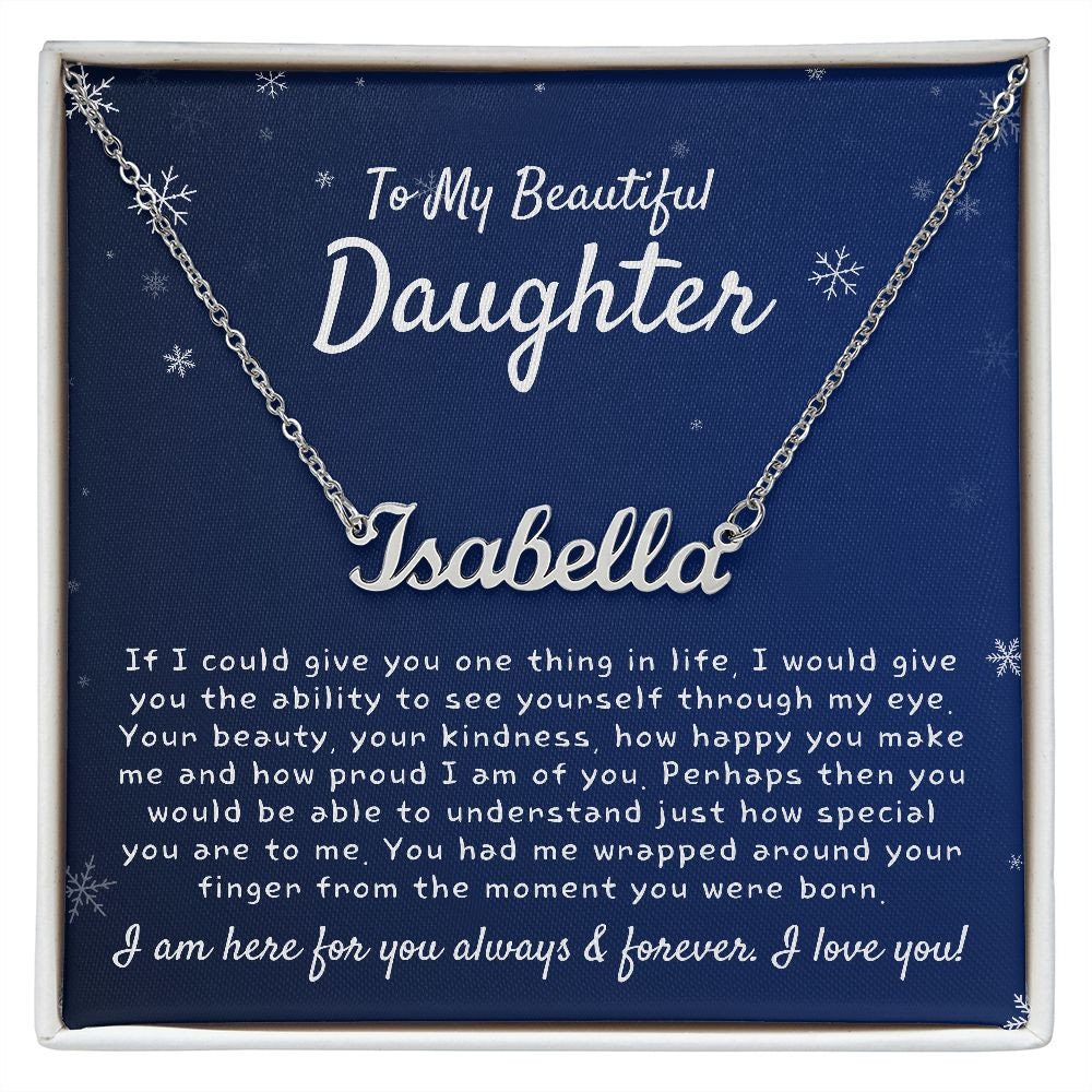 Daughter Gift, Daughter Name Necklace, Gift from Mom Dad, Daughter Birthday Gifts, Christmas Gifts for Daughter, Dad to Daughter Gifts Ideas