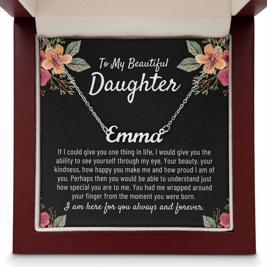 Daughter Gift, Daughter Name Necklace, Gift from Mom Dad, Daughter Birthday Gifts, Christmas Gifts for Daughter, Daughter Gifts Ideas