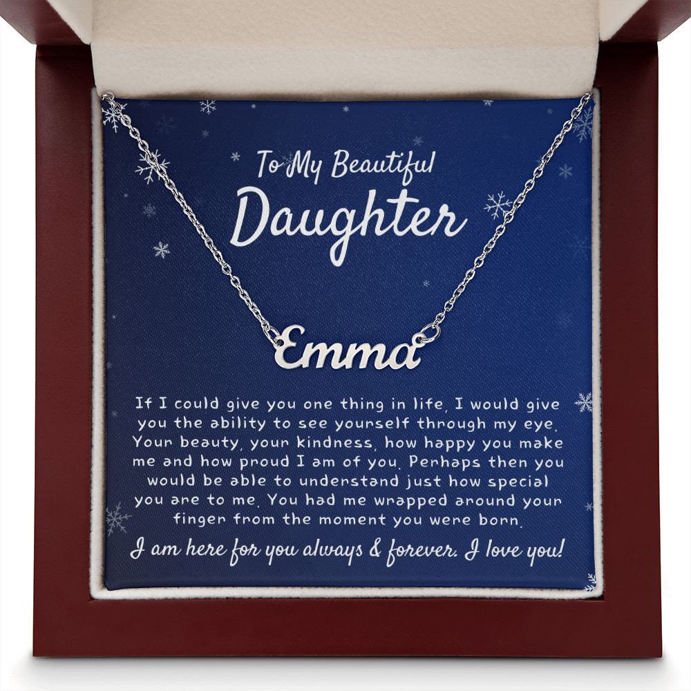 Daughter Gift, Daughter Name Necklace, Gift from Mom Dad, Daughter Birthday Gifts, Christmas Gifts for Daughter, Dad to Daughter Gifts Ideas