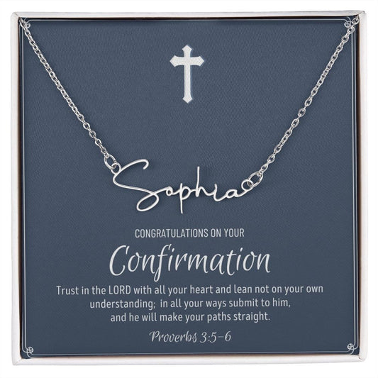 Confirmation Gift For Girls, Confirmation Granddaughter, Unique Name Necklace, Confirmation Gift Ideas For Girls, Catholic Confirmation Gift