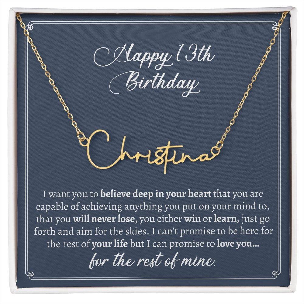 Unique Name Necklace: Make Her 13th Birthday Special with a One-of-a-Kind Jewelry Gift, The Perfect 13th Birthday Gift for Girls