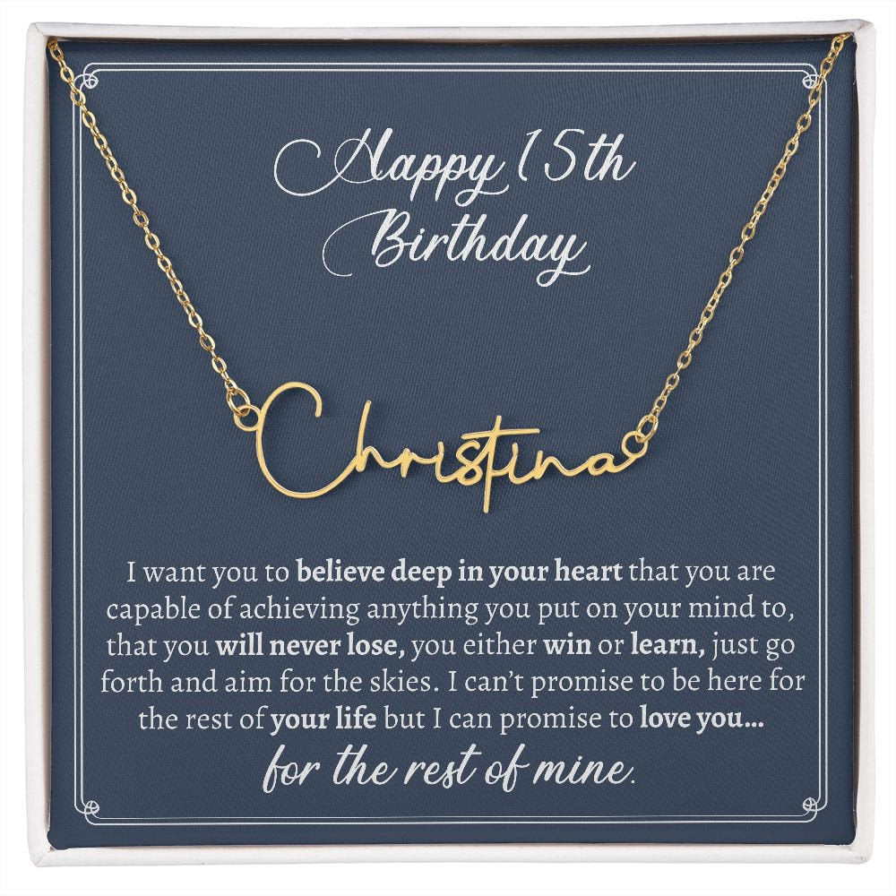 Unique Name Necklace: Make Her 15th Birthday Special with a One-of-a-Kind Jewelry Gift, The Perfect 15th Birthday Gift for Girls