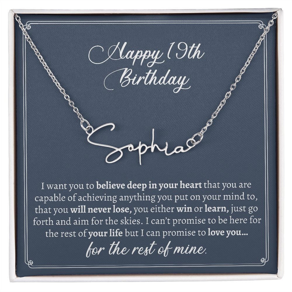 Unique Name Necklace: Make Her 19th Birthday Special with a One-of-a-Kind Jewelry Gift, The Perfect 19th Birthday Gift for Girls