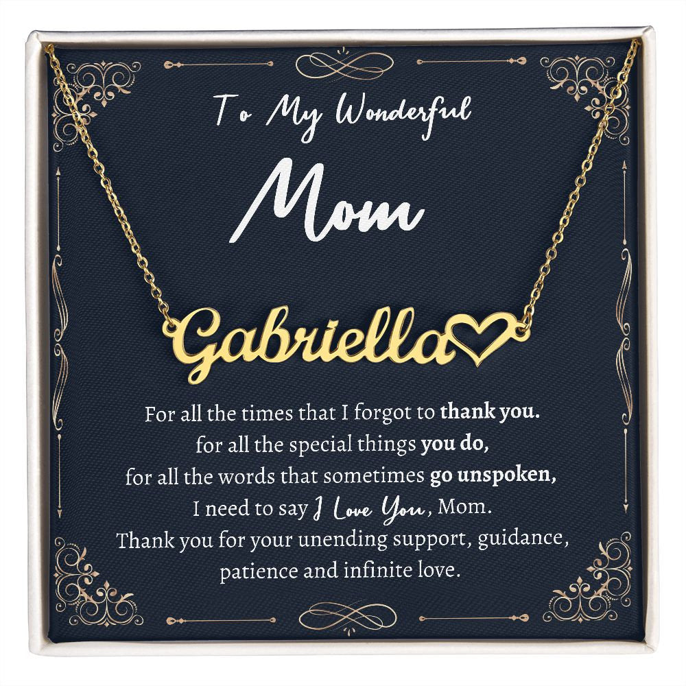 Personalized Name Necklace: Best Gift Idea for Mom from Daughter on Mother's Day, Birthday, Christmas - Unique Present for your Mother