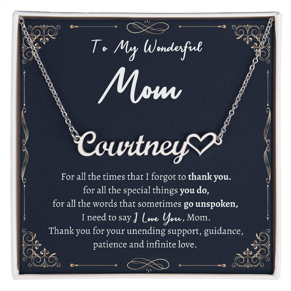 Personalized Name Necklace: Best Gift Idea for Mom from Daughter on Mother's Day, Birthday, Christmas - Unique Present for your Mother