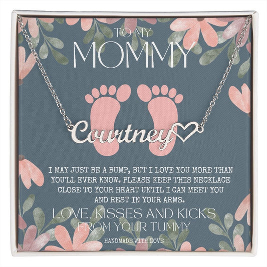 New Mom Necklace, Mommy To Be Name Necklace, Unique Gifts for New Mom, Expecting Wife, Gift for Wife Pregnant, Pregnancy Gift for New Mom